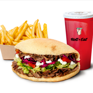 Menu Pita kebab + Patatas + Refresco (330 ml.) 