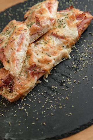 Tostada De Ham And Cheese