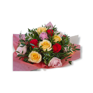 Buchet 15 trandafiri colorati 