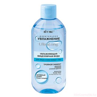 ВИТЭКС мицелярная вода для лица икожи вокруг глаз  "Живительное увлажнение" 400 мл. очищение с увлажнением для всех типов кожи