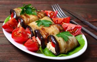 Eggplant rolls.