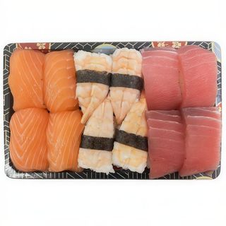 S19B. Nigiri De Salmón, Gambas Y Atún (12 Pzs.)