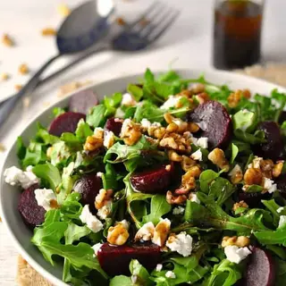 Beetroot Rocca with Mushroom