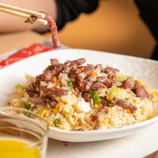 Arroz salteados con ternera