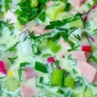 Okroshka pork tongue ოკროშკა ენით/Окрошка с языком