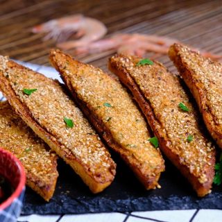 Toast di gamberi