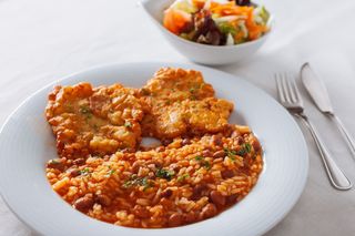 Pataniscas de Bacalhau C/Arroz Feijão