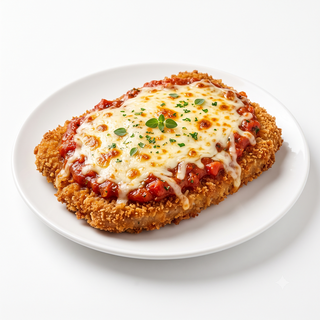 Lomo De Cerdo Empanado Con Salsa Napoli Y Queso