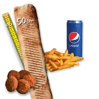 Rollo Wegetariańskie (mega), frytki, Pepsi 0.33l