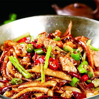 Ciuffi di calamari dry pot