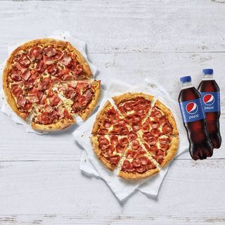 50% en 2 Pizzas medianas (esp) + 2 bebida 50cl