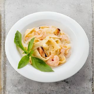 Фетучини с креветками