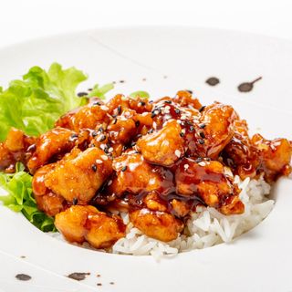 206.Riso bianco con pollo salsa teriyaki