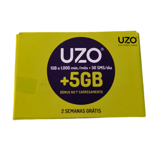 Cartão SIM Uzo 1GB 1000min + 50SMS/Dia