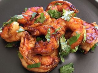 Chilly garlic prawns(dry)