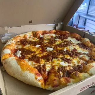Pizza de bœuf vainde haché