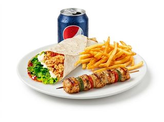 Menú Wrap De Pollo Con 1 Brocheta