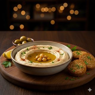 Hummus con falafel 3 pezzi
