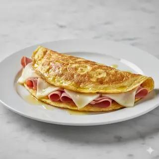 Desayuno De Omelette Con 3 Huevos Y Mortadela 