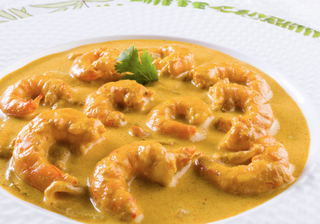 Plato curry con langostino