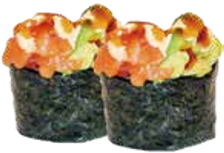 Gunkan De Salmón Aguacate Picante