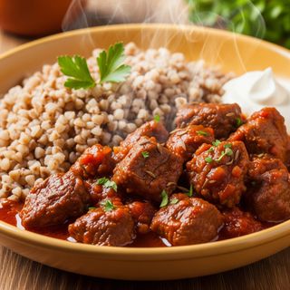 Gulasz z kaszą gryczaną