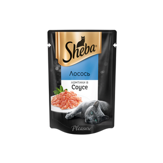 товары для животных Sheba Шеба Плежер ломтики в соусе лосось пауч 85гр  4607065737085
