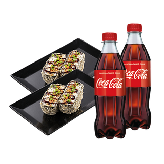 Комбо 2шт Рол-бургер з лосос+2штКоли0,5л