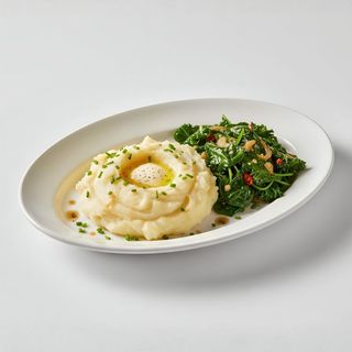 Mashed Potatoes + Green Vegetables