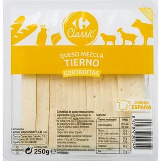 Queso De Mezcla Tierno Carrefour Classic Cuña Cortada De 250 G