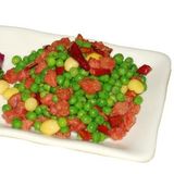 E12 შემწვარი საქონლის ხორცი ბარდით და ცხარე  წიწაკით