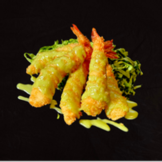 Креветки в соусе васаби 