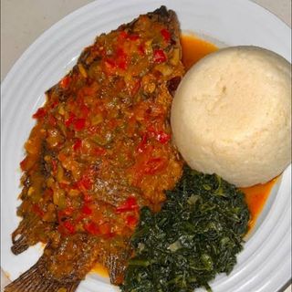 WET FRY WHOLE FISH.(Served with either ugali or chips)