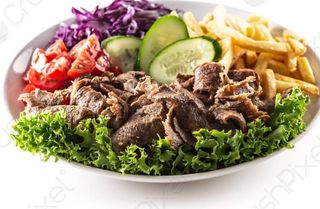 Plato Beef Shawarma Con Patatas