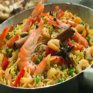 Langostinos Biryani Con Curry