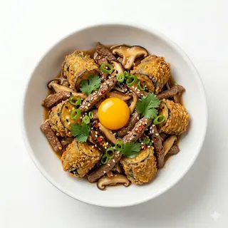Berenjenas Rebozadas Con Tiras De Carne