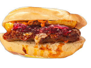 Panino con salsiccia e caciocavallo silano