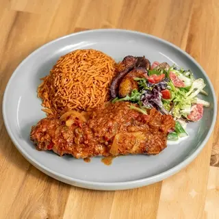jollof rice and Turkey