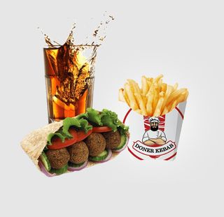 Pita Falafel + patatas fritas + bebida