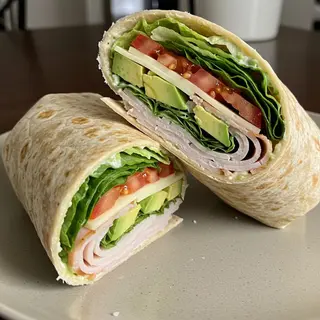 Chicken wrap with turkey sausage