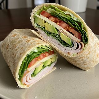 Chicken wrap with turkey sausage