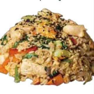 Arroz, pollo y verduras