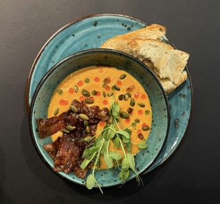 Крем суп гарбузовий з беконом