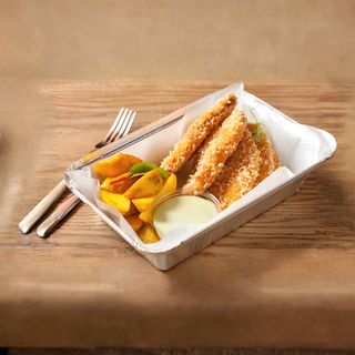 Стріпси курячі з картоплею по-селянськи