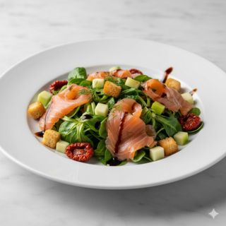 Ensalada verde giuseppe con salmón ahumado