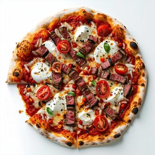 Pizza kebab con bufala