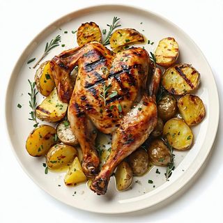 34b. Pollo con patate alla piastra