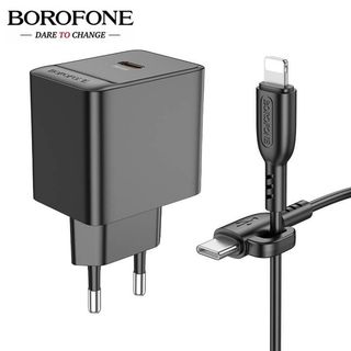 Borofone Bas13a Usb-c To Ip Ადაპტერი + Კაბელი Შავი (1მ)
