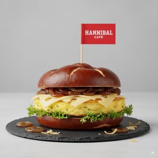 Bretzel Frittatina, emmenthal, cipolla caramellata, riccia