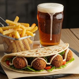 Menù piadina falafel e birra